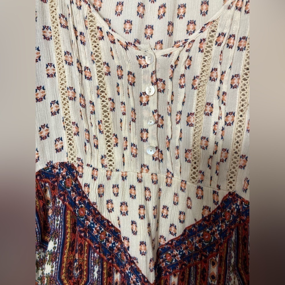 Altar’d state womans small tunic top crinkle gauze fabric boho peasant - Picture 3 of 10